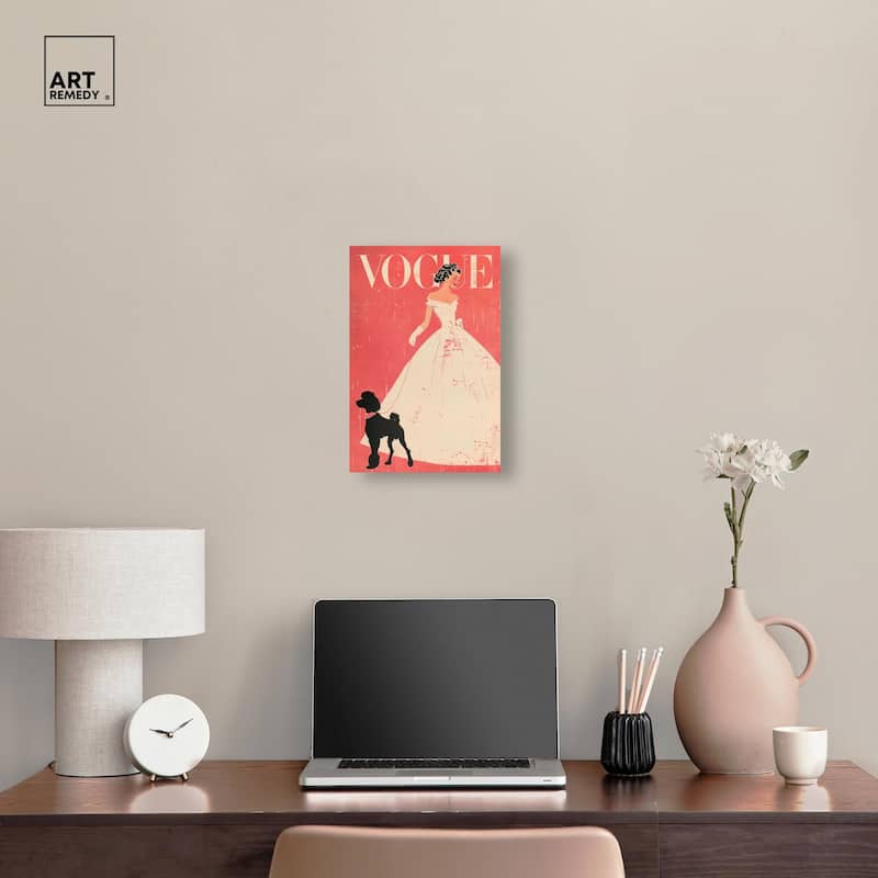 Red and Ivory Cover Canvas by Art Remedy, Gallery Wrapped