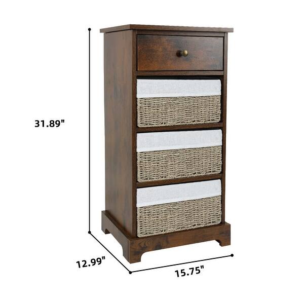Storage Dresser with MDF Top Rustic Storage Drawer, Storage Nightstand
