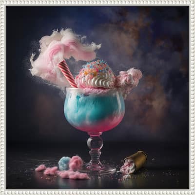 Fairy Fun Cocktail by Jake Fouracre Framed Canvas Wall Art Print - Sylvie Beaded White