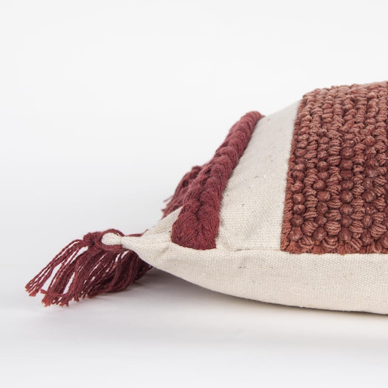 Rizzy Home Striped Macramé Throw Pillow