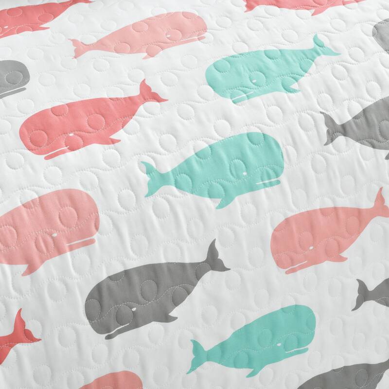 Taylor & Olive Lums Whale Print 5-piece Quilt Set