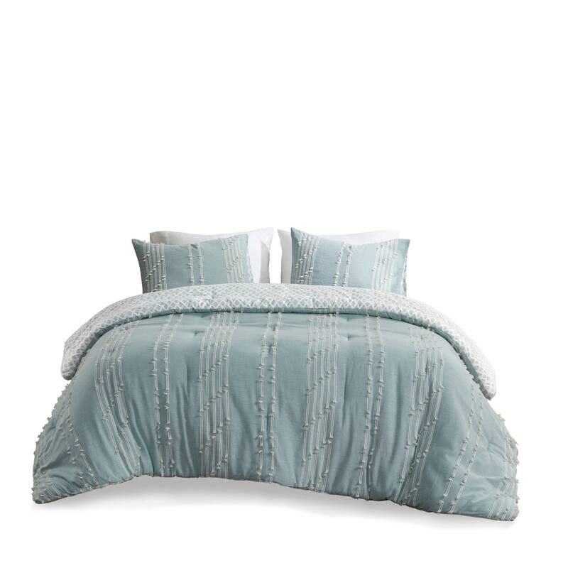 GDF Studio - Kara 3-Piece Cotton Jacquard Comforter Set