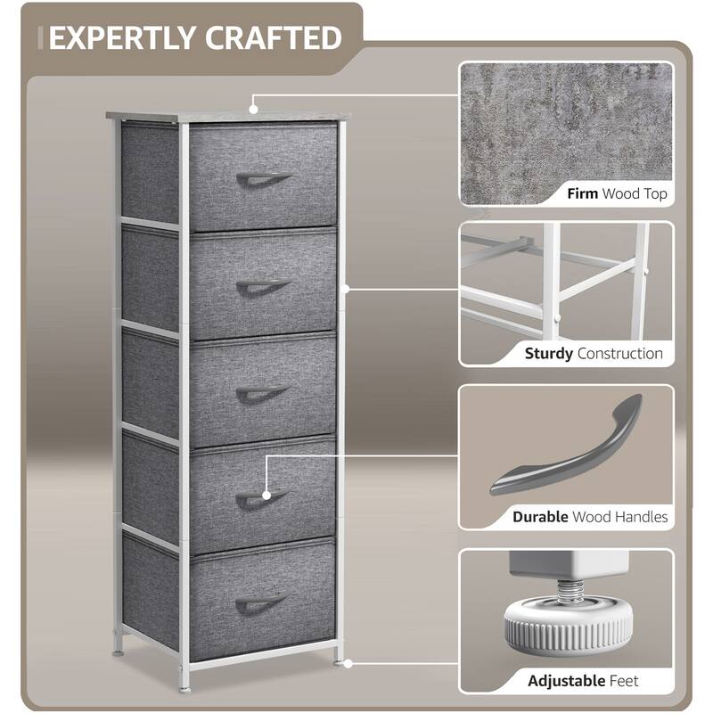 Sorbus 5 Drawer Tower Nightstand