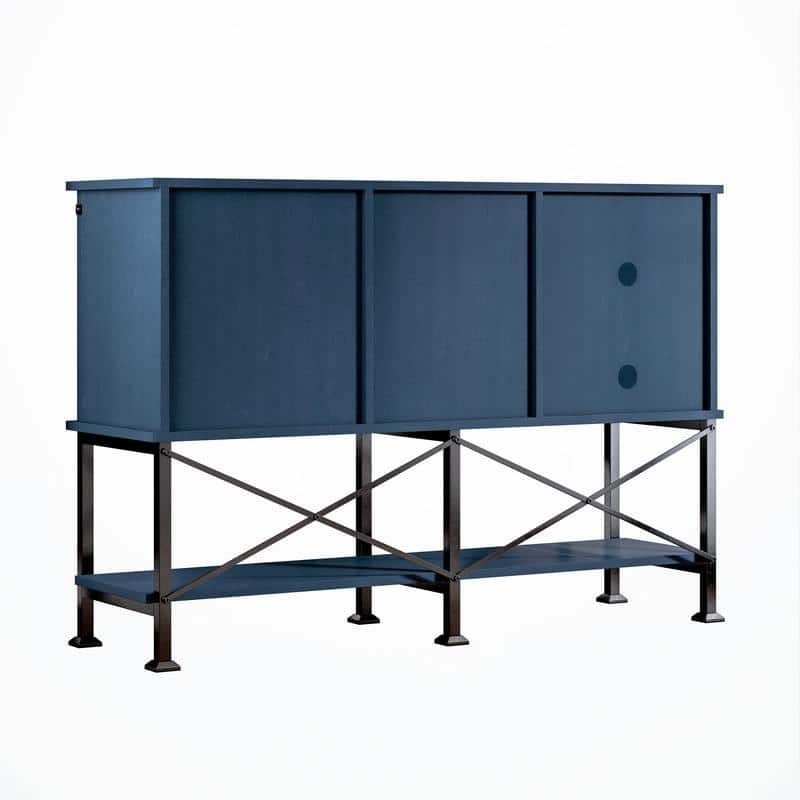 52 inch Wine Cabinet with Barn Door & Adjustable Shelves - 52" W x 38" D x 15.5" H