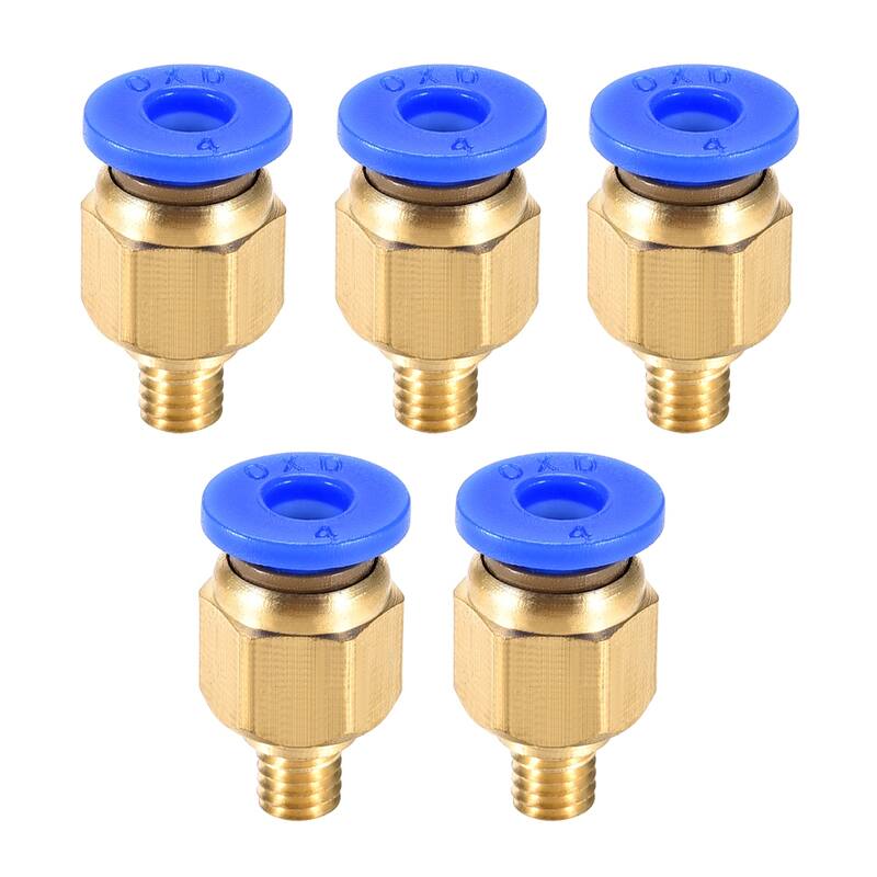 M5 Tube Fitting for 3D Printer Push Fixings, for 4mm Tube 1.75mm Filament 5pcs - White