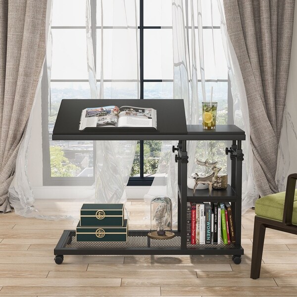 Height Adjustable C Table with Wheels Mobile Couch Snack Side Table with Laptop Stand On Sale Bed Bath Beyond 33993415