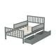 preview thumbnail 45 of 79, Wooden Platform Bed Underbed Storage Bed with Sides Guardrails Spindle Headboard and 2 Drawers 8.98 inch Storage Underneath