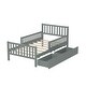 preview thumbnail 6 of 25, Twin Size Wood Platform Bed with Guardrails on Both Sides and 2 Storage Drawers, Gray