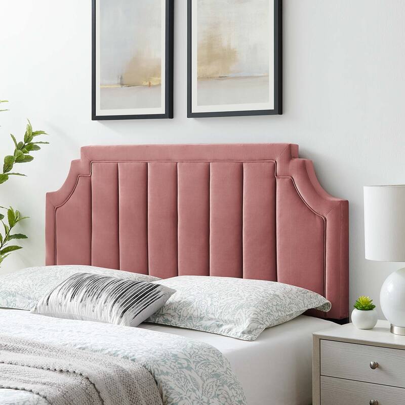 Alyona Channel Tufted Performance Velvet Full/Queen Headboard