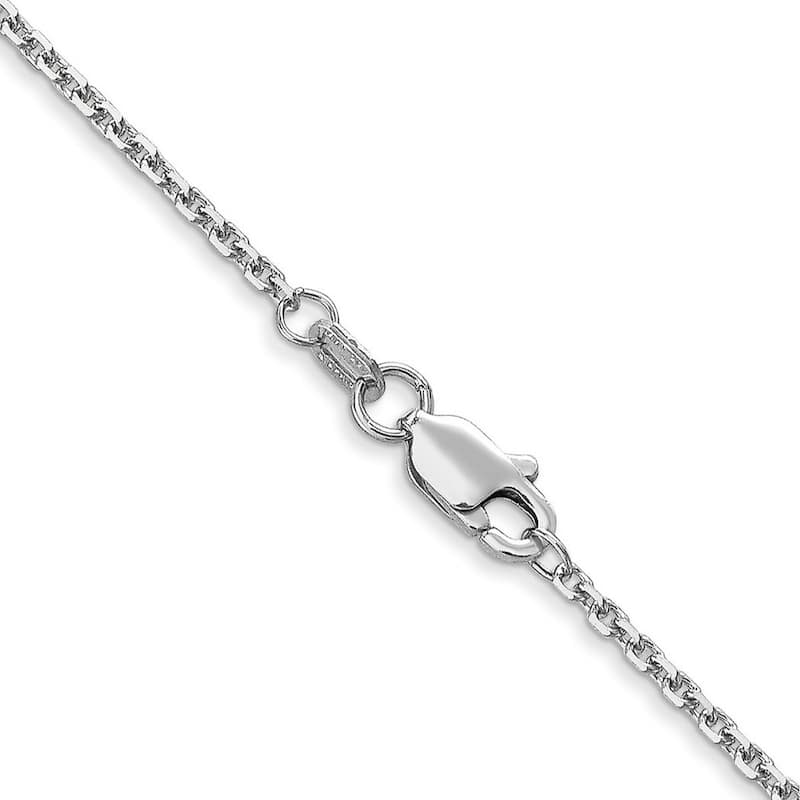 Curata 14k White Gold Solid 1.45mm Diamond-cut Cable Chain Necklace Options: 22 26