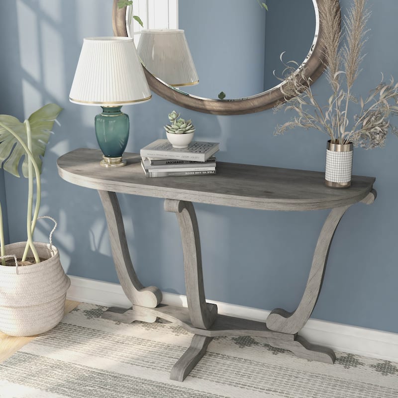 DH BASIC Farmhouse Vintage Grey Oak 48-inch Entryway Console Table by Denhour