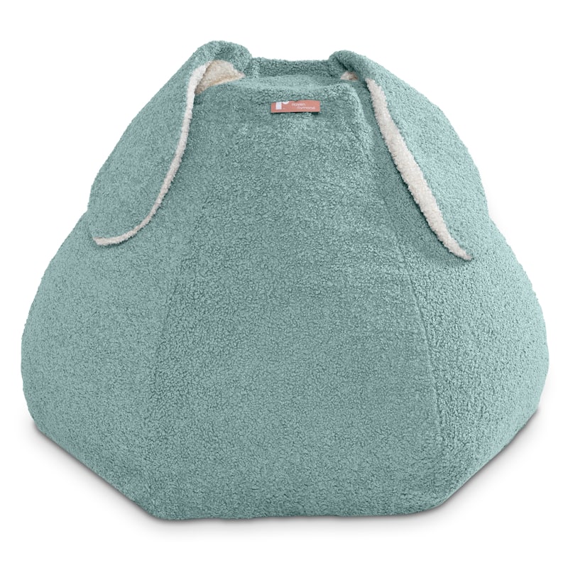 Raven-Symoné Home HopSeat Bunny - Oval Shaped Large Bean Bag Chair with Ears, Ultra Soft Shearling