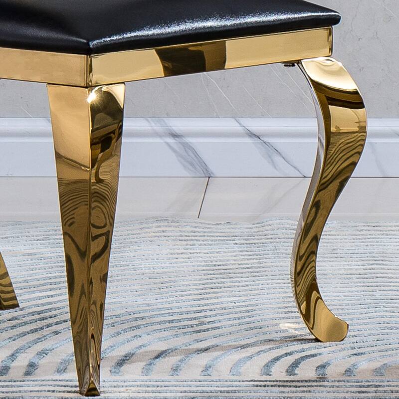Set of 2 Unique Design Backrest Dining Chair with Stainless Steel Legs