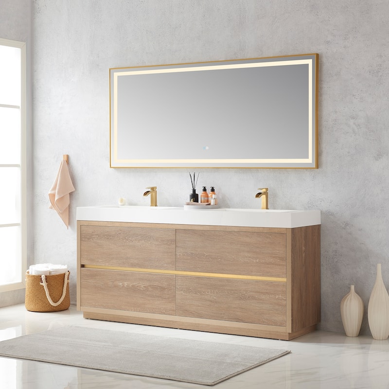 Huesca Double Bath Vanity with Composite Sink Top without Mirror