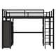 preview thumbnail 8 of 9, Metal Full Size Loft Bed with Desk, Shelves, and Wardrobe - Black