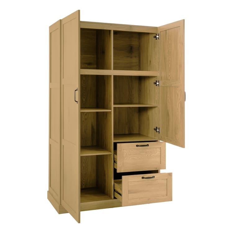 40" Extra-Wide Storage Cabinet, 71" Tall Pantry with Shelves & Drawers