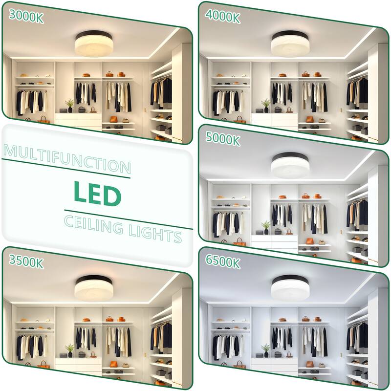 12 Inch LED Ceiling Light, 24W Flush Mount Ceiling Light,Round Low Profile Ceiling Lights for Bedroom, Living Room