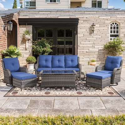 Pocassy Outdoor 4 Inch Sofa Swivel Chairs Table Ottoman
