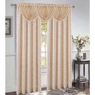 Roxanne Jacquard Rod Pocket Window Panel and Valance Treatment, All ...