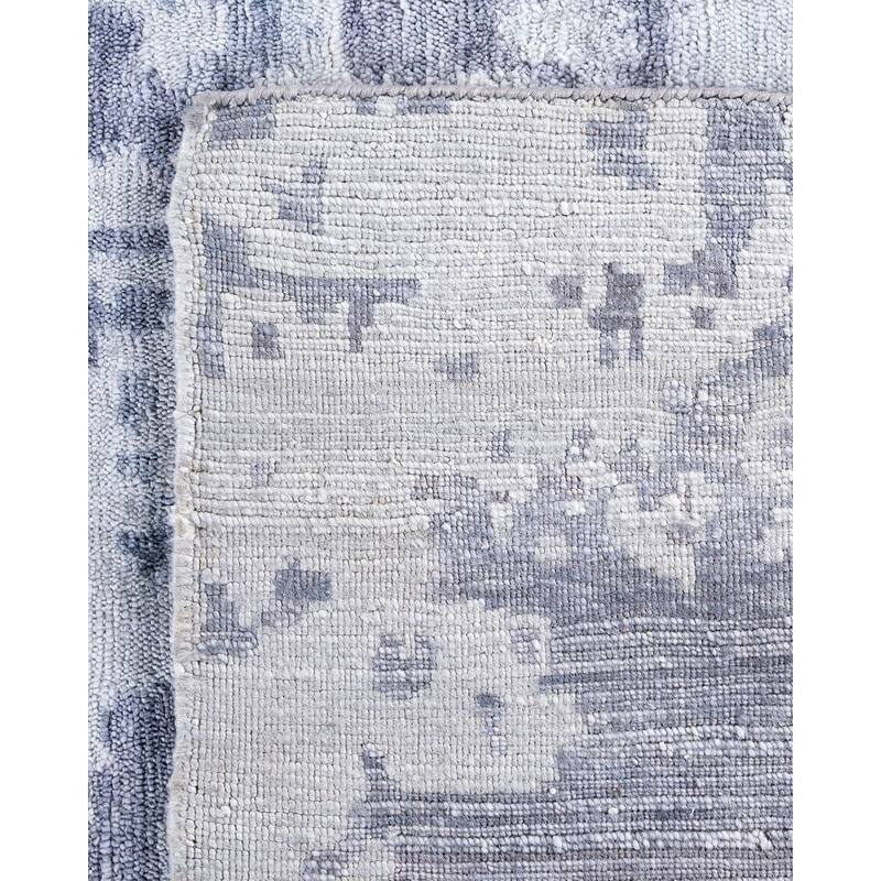 Modern One-of-a-Kind Hand-Knotted Area Rug, Blue - 9' 0" x 12' 2"