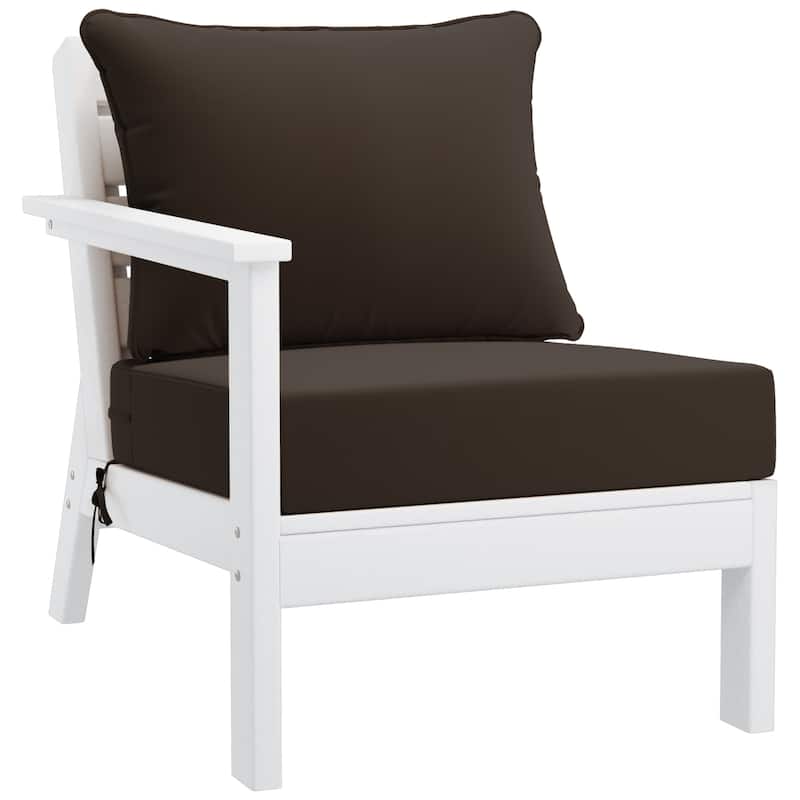 Birchwood All Weather HDPE Outdoor Patio White Deep Seating Conversation Set (6-Piece Set)