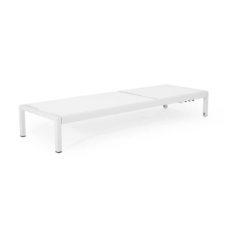Cape Coral Outdoor Aluminum Adjustable Chaise Lounge by Christopher Knight Home