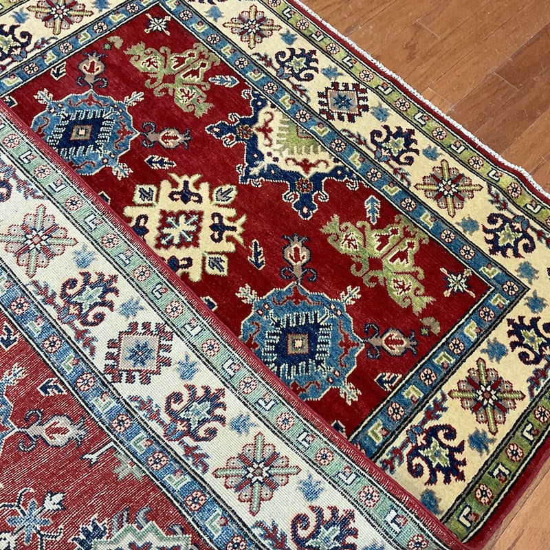 HERAT ORIENTAL Handmade Kazak Wool Rug - 5'1" x 6'11"