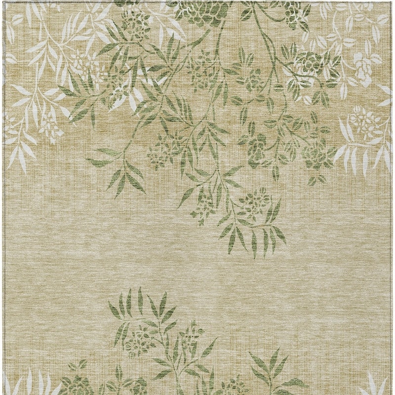HomeRoots Floral Transitional Rectangle Outdoor Rug