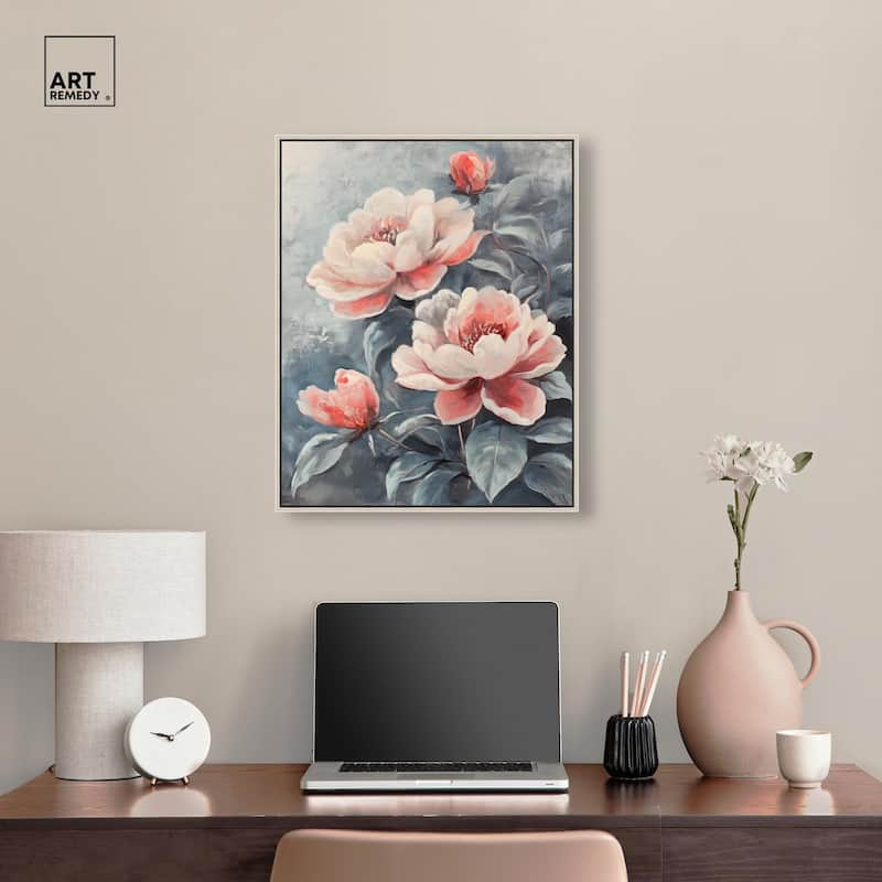 Blush Peony Canvas by Art Remedy