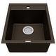 preview thumbnail 1 of 15, Karran QT-825 Drop-in 15-3/4" Single Bowl Quartz Composite Kitchen Sink Brown