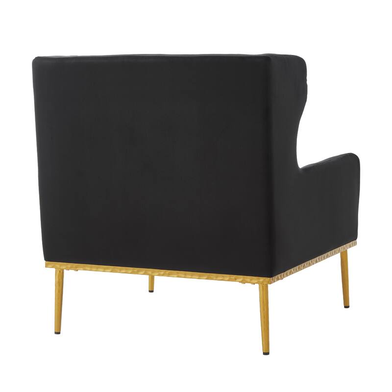 Christopher Knight Home - Modern Velvet Armchair Accent Chair with Iron Frame and High-Density Foam Cushion