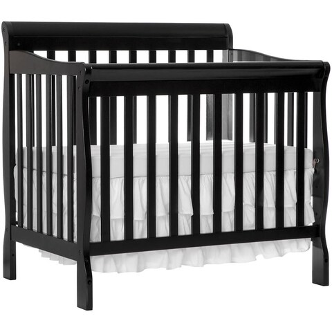 Aden 4-in-1 Convertible Mini Crib Black