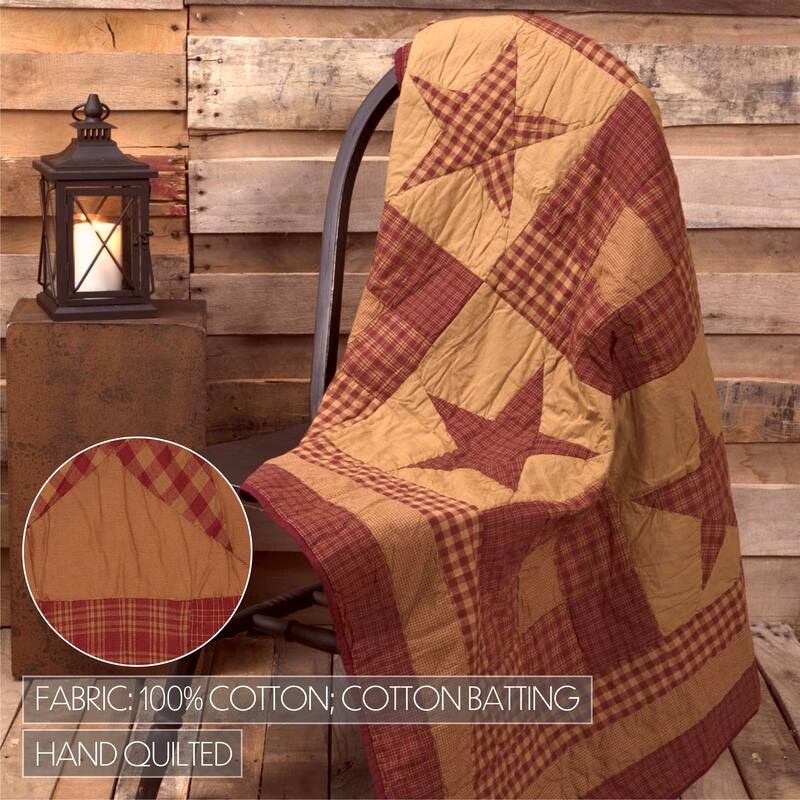 Ninepatch Star Quilted Throw 60x50