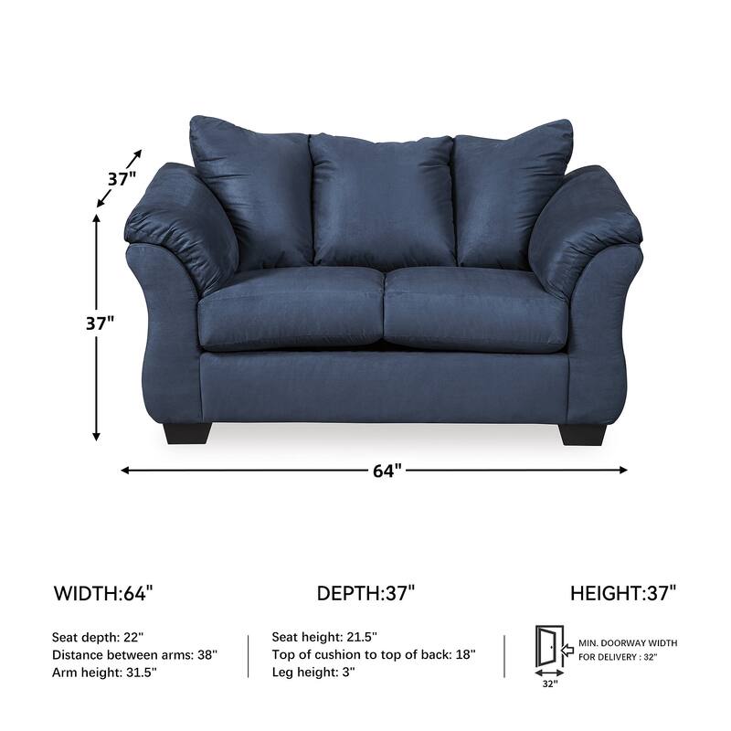 Darcy Contemporary Blue Loveseat