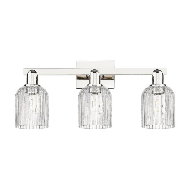 Innovations Lighting 716-3W-11-24 Bridal Veil Vanity Bridal Veil 3 - Polished Nickel / Clear