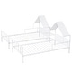preview thumbnail 14 of 17, Metal Double Twin Size Platform Bed with House-shaped Headboard and a Built-in Nightstand