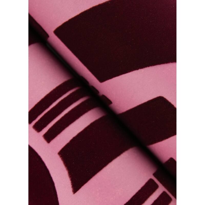 A-Street Prints Carter Burgundy Geometric Flock Wallpaper