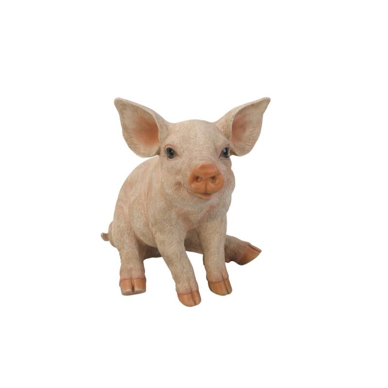 13" Sitting Pig Outdoor Garden Statue