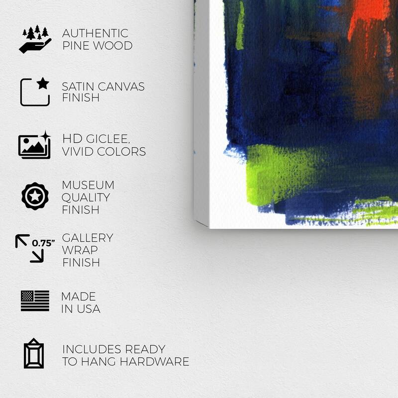 Wynwood Studio Canvas Abstract Citricos Blue and Modern & Contemporary Wall Art Canvas Print