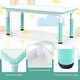 preview thumbnail 30 of 31, Gymax Kids Height Adjustable Table and 4 Chairs Set with Graffiti