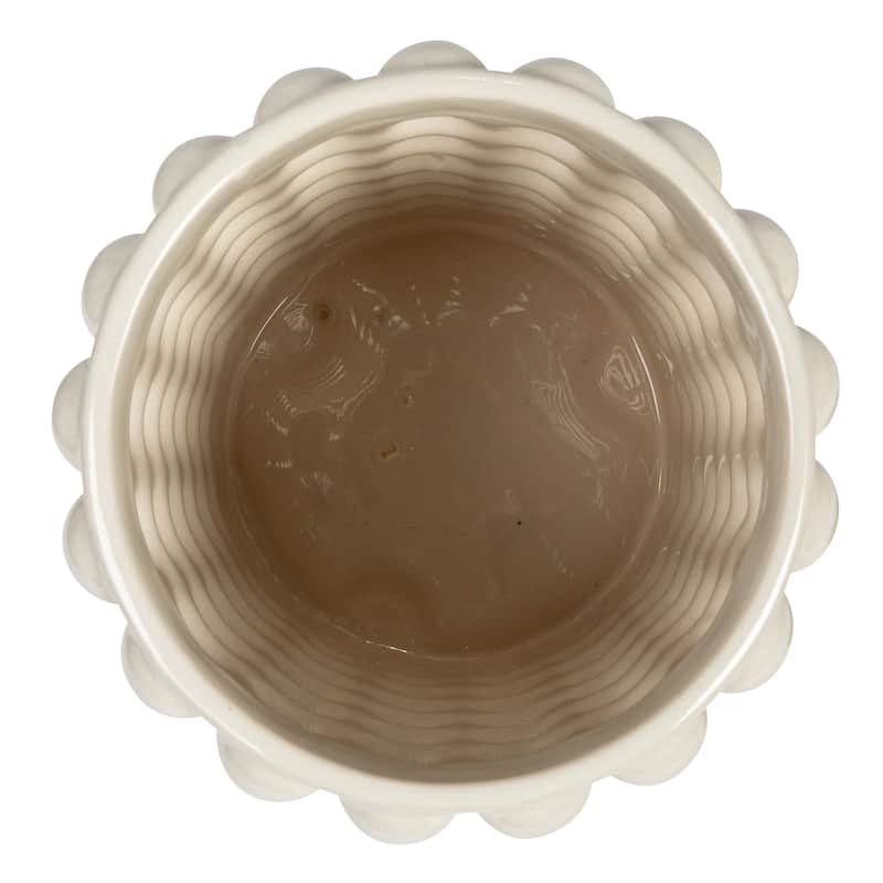 Stoneware Canister with Raised Dots and Lid