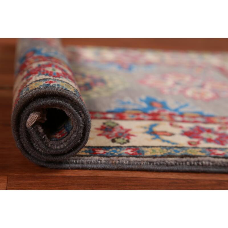 Gray Kazak Oriental Accent Foyer Rug Handmade Wool Carpet - 2'0"x 3'0" - 2'0"x 3'0" - Grey