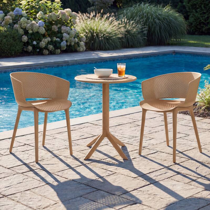 Christopher Knight Home - Bistro Modern Outdoor Plastic Bistro Set (3-Piece)