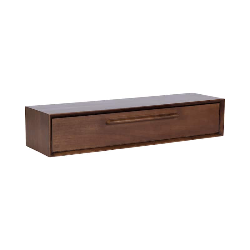 Kate and Laurel McCutcheon Floating Console Table - 30x9x6 - Walnut Brown