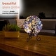 preview thumbnail 4 of 9, Alpine Corporation 8" Diameter Indoor/Outdoor Glass Gazing Globe with LED Lights and Stand, Blue/White