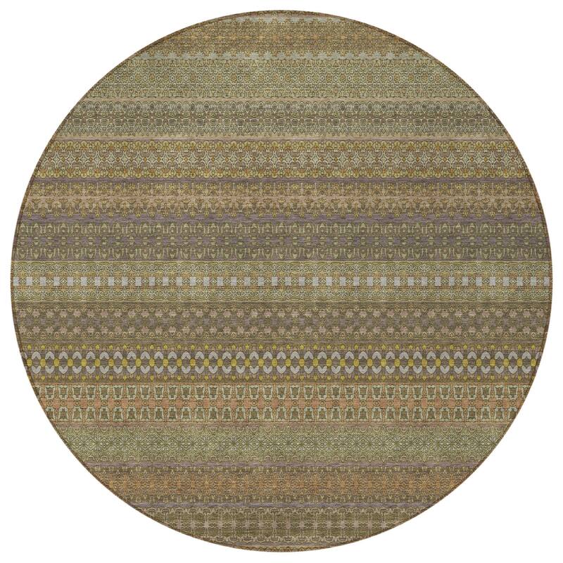 Pafi Stripe Weather Resistant Blended Style Outdoor Rug