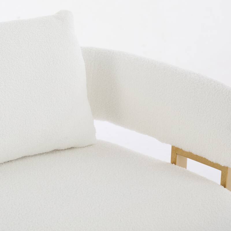 Modern decorative chair, living room side chair with gold metal legs, no wheels, suitable for dressing area