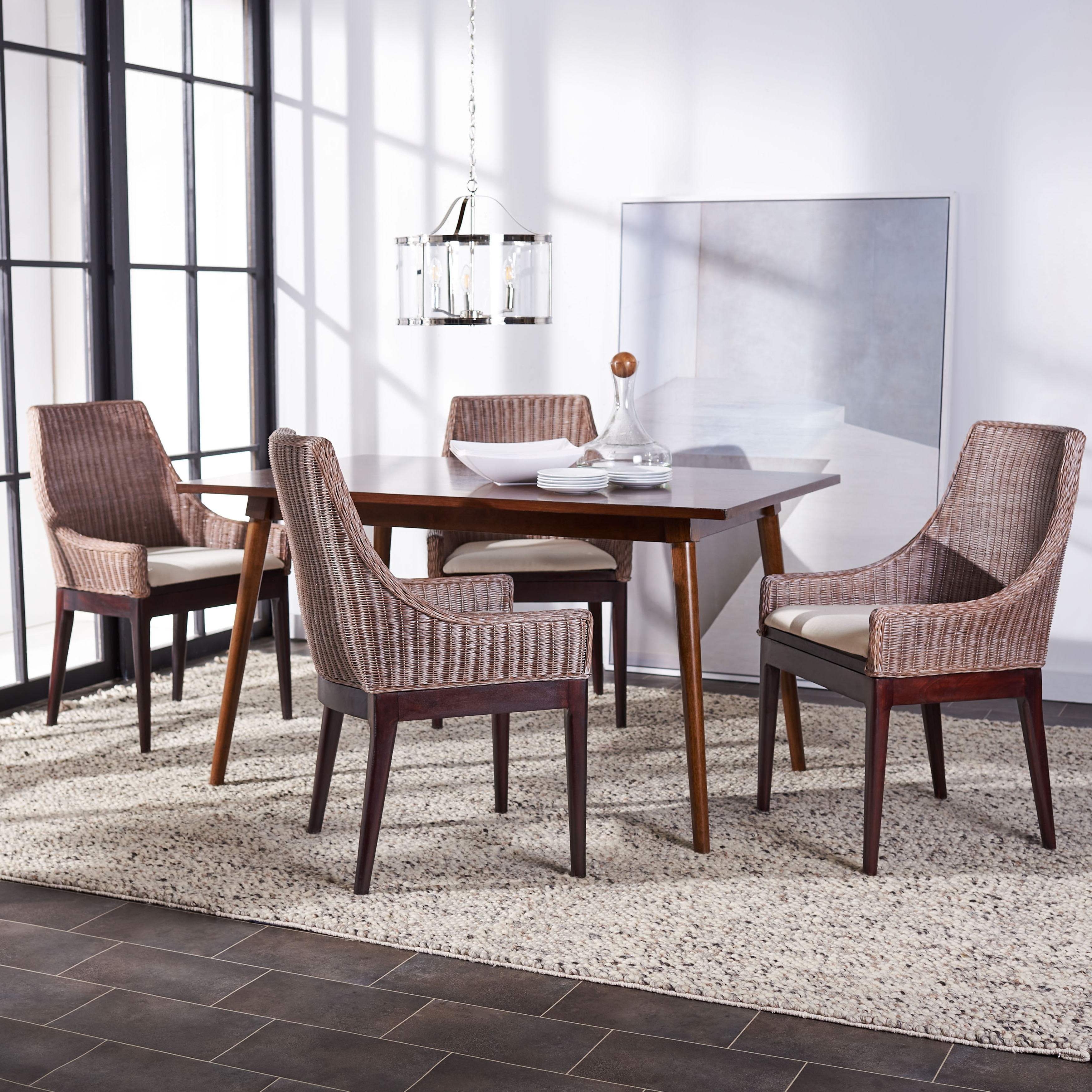 Safavieh SEA4000A Franco Rattan Sloping Chair Brown for sale