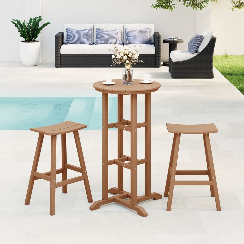 Laguna Hdpe All Weather Outdoor Patio Bistro Bar Set (3-Piece Set)