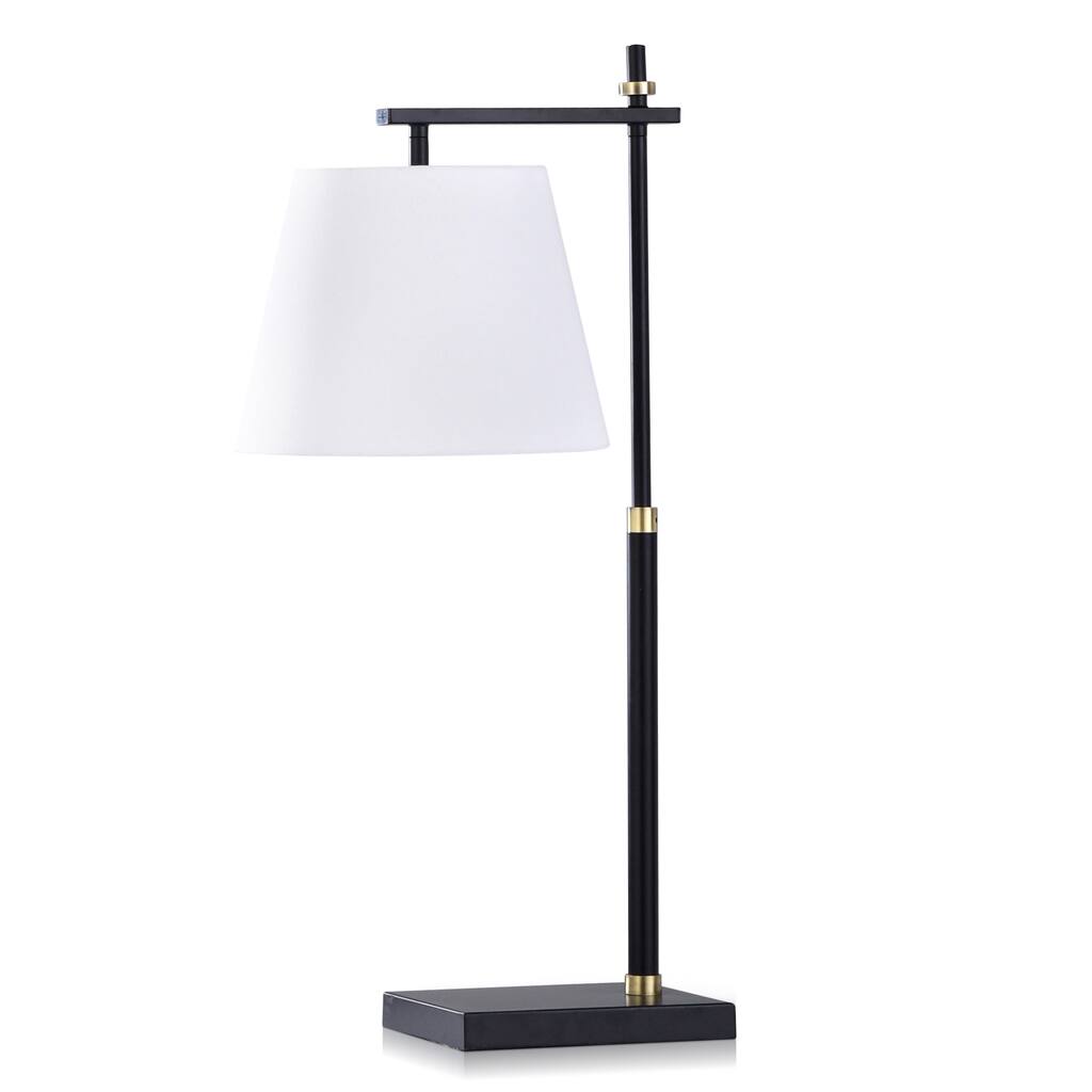 StyleCraft Brierley Dark Blue and Black Steel Task Desk Lamp with Gold Accents